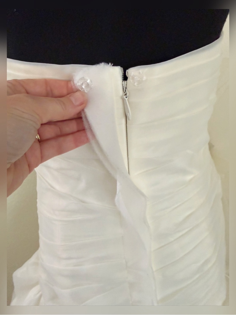 White by Vera Wang Organza Trumpet Wedding Dress STYLE # VW351011 - Picture 9 of 16